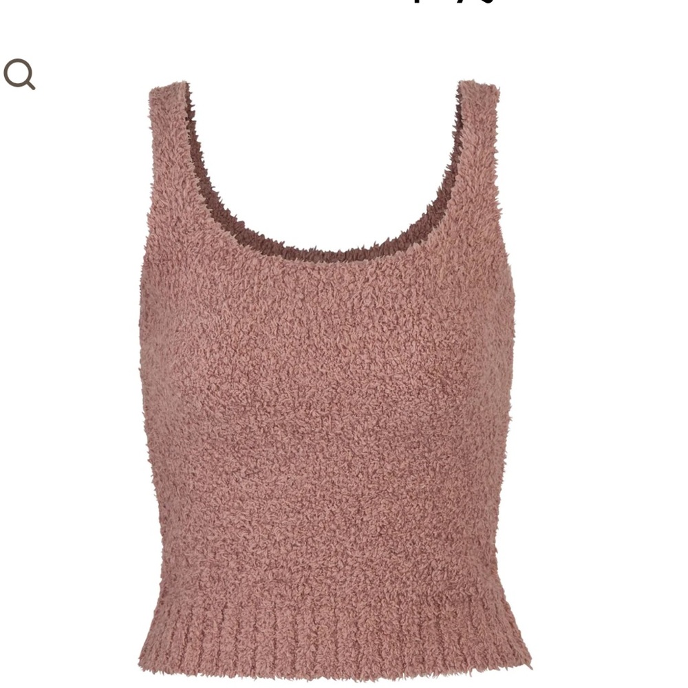 Skims cozy collection tank and jogger set in rose clay